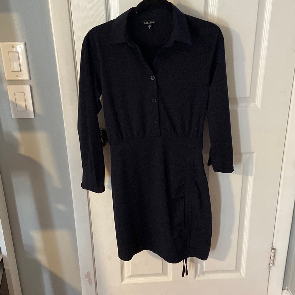 Lea and Viola xs black collar button down dress